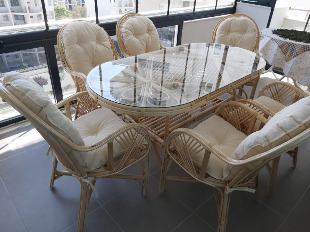 Bambu Balkon Bahce Takimi Masa Sandalye Mobilyasi Koctas Tekzen ikea Modeli Oturma Grubu Natural Masa Modeli