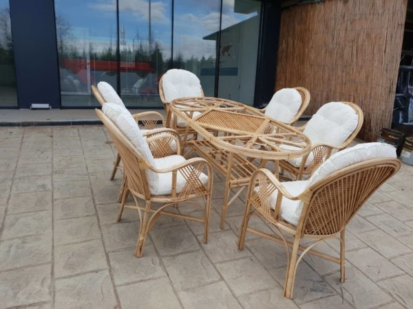 Vizyon Bambu Bahçe balkon teras mobilyaları masa takimi kisilik 4 kişilik