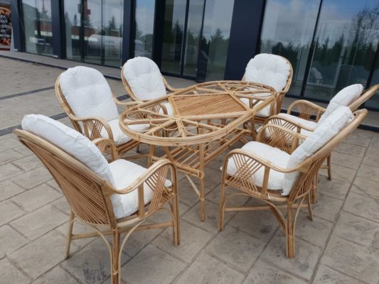 kumru Bambu Bahçe balkon teras mobilyaları masa takimi kisilik 6 kişilik