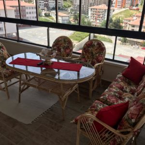 Bahçe Balkon Mobilyaları ve Dekorasyonu Bambu Masa Takımı Masa Sandalye